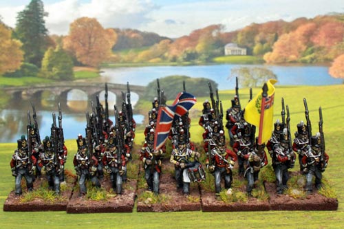 British Line Infantry Marching Stovepipe Shako 12 figs