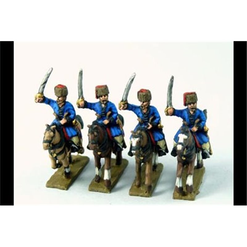 Cossacks in Colpack with Command Charging with Sword x8