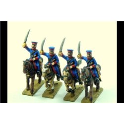 Cossacks in Cap Charging with Sword with Command x8