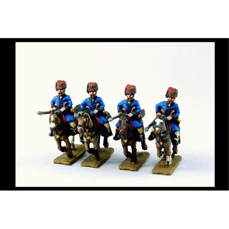 Cossacks in Colpack with Command Charging with Lance x8 (separate lances)