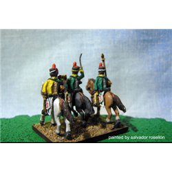 Spanish Hussars Command Charging in Bearskin