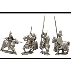 German Knigts in different positions and different crests.