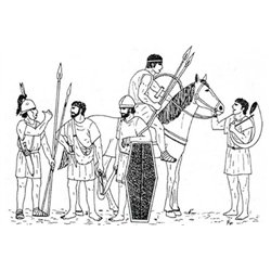 Latins 400 to 338 BC, I/55 d DBA list (38 miniatures + 6 horses)