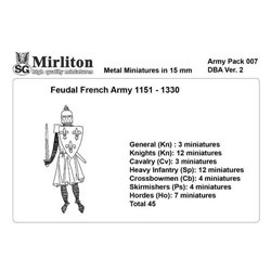 Feudal French 1151 - 1330 (18 cavalrymen, 27 infantrymen)