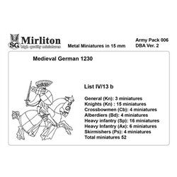 Medieval German 1236 (18 cavalrymen, 40 infantrymen)
