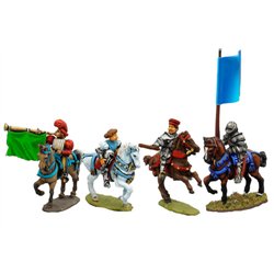 Command group with Federico II da Montefeltro 1422-1482  (Commander, trumpeter, squire, standard bearer)