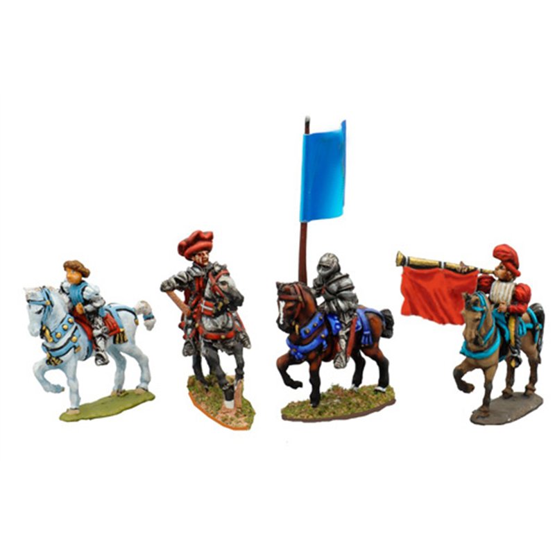 Command group with Niccolo da Tolentino 1350-1435 (Commander, trumpeter, squire, standard bearer)