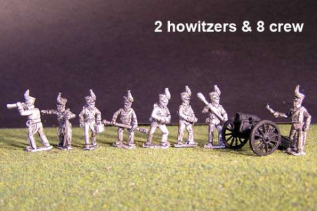Battery of Brunswick Horse artillery with 2x 6lb British Guns & 8 figures