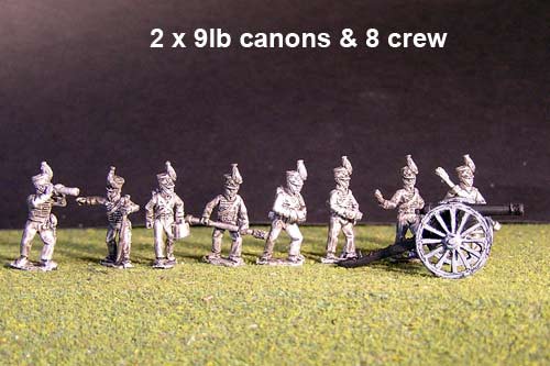 Battery of Brunswick Horse artillery with 2x British Howitzers & 8 figures