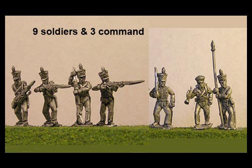 Brunswick Light Infantry Firing Line Skirmish 12 figs with Command