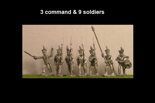 Brunswick Lieb Battalion Marching 12 figs with Command