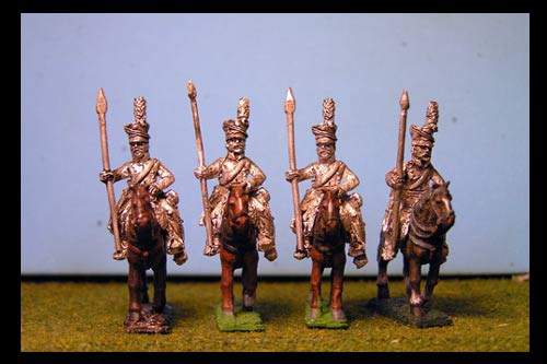 Uhlans at Rest with Lance up.  (lances fixed, cast on figure)