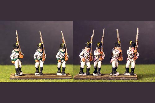 German Infantry in Shako Marching pack 2  (3 variants in 8 figures)