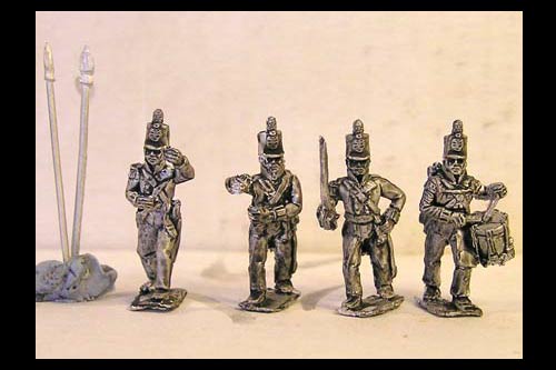 Infantry Command Marching/Advancing Stovepipe Shako