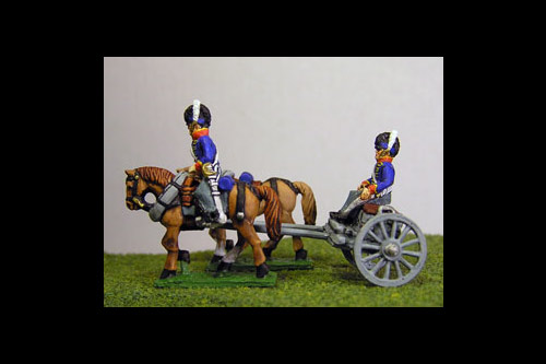 British / KGL Artillery Limber with 2 horses and 1 rider & 1 Sitting Driver