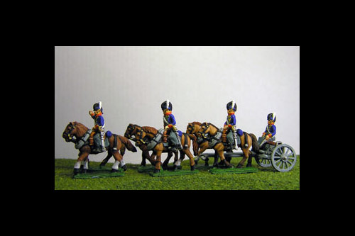 British / KGL Artillery Limber with 6 horses and 3 riders & 1 Sitting Driver