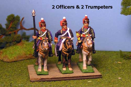 Peninsular British &  KGL Hussars Command at Rest x 4 (2 Offciers & 2 trumpeters)