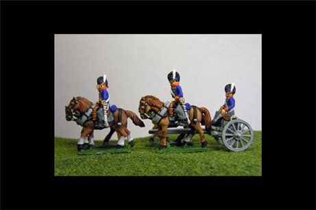Peninsular British / KGL Artillery Limber with 4 horses and 2 riders & 1 Sitting Driver