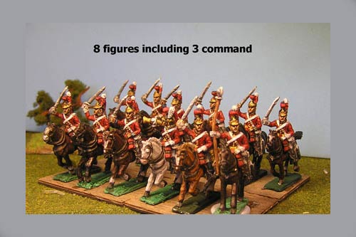 Lifeguards Charging (Household Cavalry) x 8 with Command