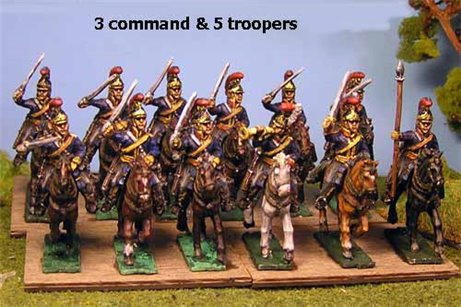 Royal Horse Guards Charging (Household Cavalry) x 8 with Command