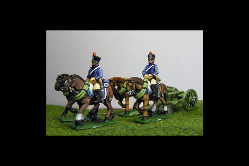 French Artillery Limber with 4 horses and 2 riders