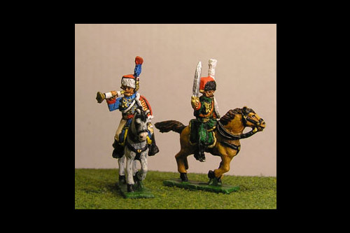 Chasseurs a Cheval de la Guard Command Full Dress (4 figs, 2 trumpeters & 2 Officers)