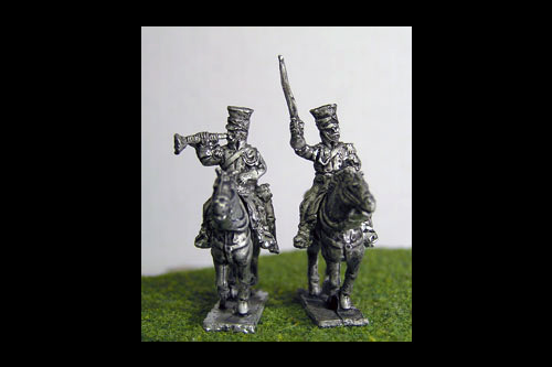 Imperial Guard Polish & Dutch Lancers Command in covered Czapka x 4 (2 Officers & 2 Trumpeters)