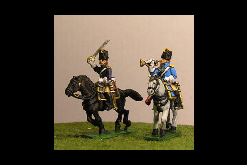 Grenadiers a Cheval Command (4 figs, 2 trumpeters & 2 Officers)