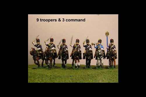 Grenadiers a Cheval Charging with Command 8 figs