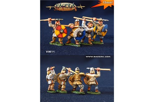 Viking Spearmen Shieldwall charging