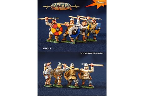 Viking Spearmen Shieldwall charging