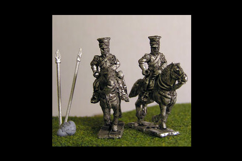 Imperial Guard Polish & Dutch Lancers Charging in covered Czapka x 8 figs