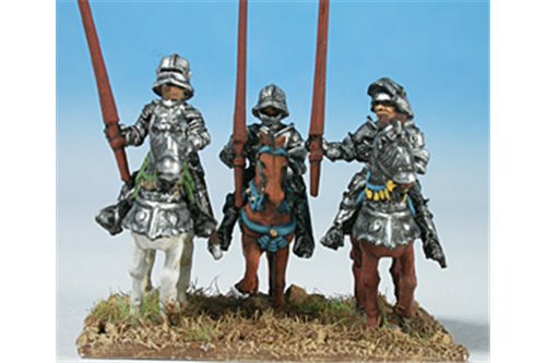 Knights with Italian stile armour and sallet (4 miniatures in three different kinds), walking