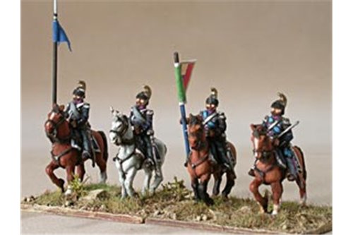 Command group of Dragoons in campaign dress, walking