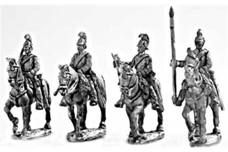 Dragoons walking command group, (4 miniatures, 4 variants)