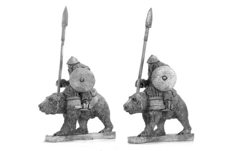 Dwarves with spear on bears