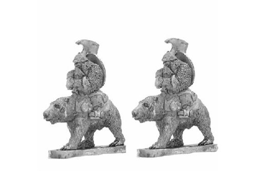 Dwarves with axe on bears 