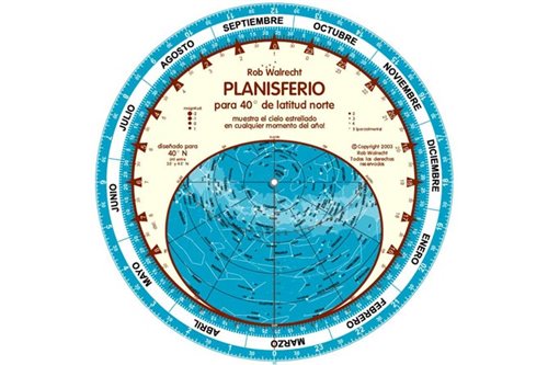 Spanish planisferio for 40ﾰ North