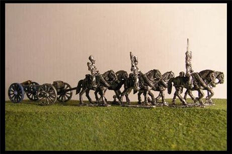Horse artillery Limber  with 6 horses and 3 riders & 6lb Gun or your choice of caliber