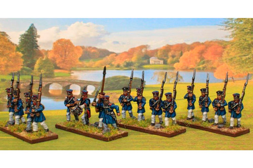 Prussian Landwehr Marching with Command 12 figs