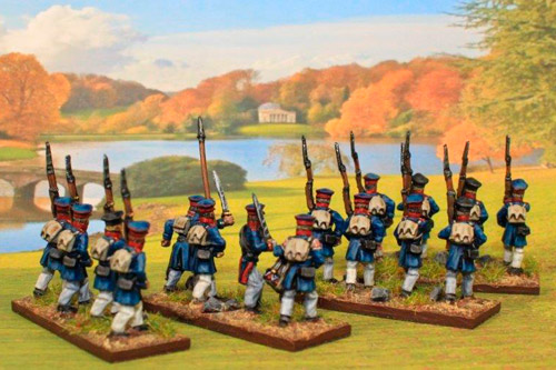 Prussian Landwehr Marching with Command 12 figs