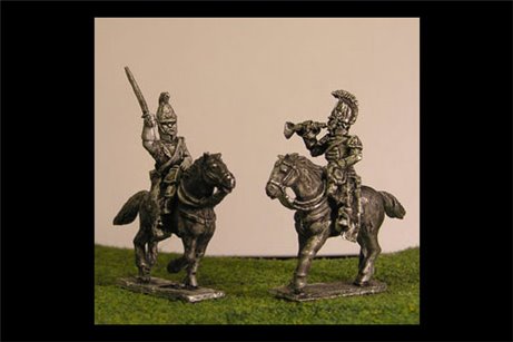 Cuirassier Command Charging x 4 (2 Trumpeters & 2 Officers)