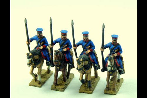 Cossacks in Cap with Lance Upright  (Ural, Don or others) x 4 (Fixed lances)