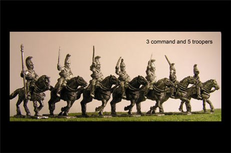 Cuirassiers Charging with Command x 8 figures