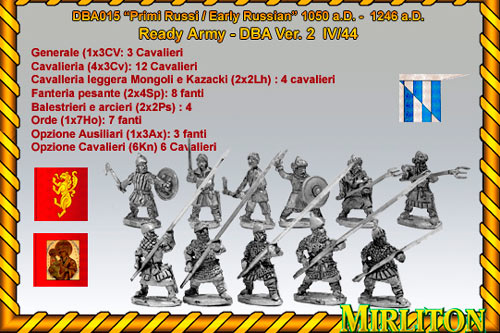 Early Russian 1054-1246 -  IV/44 DBA (25 cavalry, 22 infantry, 3 flags)