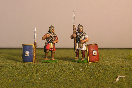 Legionary Standing, includes pilums and shields.