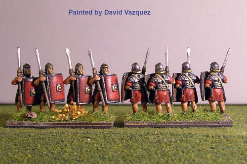 Legionary Standing, includes pilums and shields.