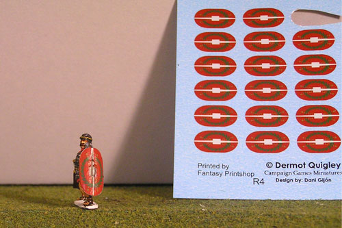 Red, Green Laurel leaves and gold thunderbolts