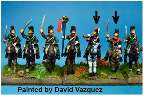 1st Chasseurs à Cheval Command at Waterloo in Helmet x4