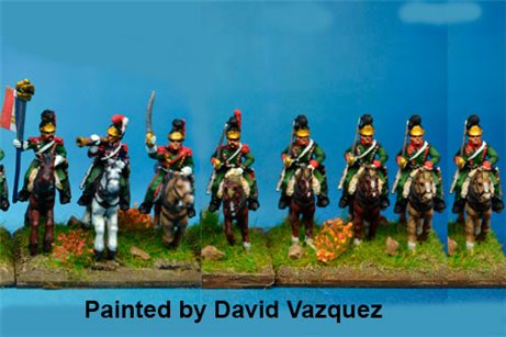 1st Chasseurs à Cheval Sword on shoulder at Waterloo in Helmet x8